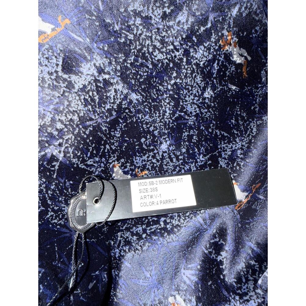 New Gianni blue velvet modern fit parrot blazer sz 38 S - Picture 5 of 7